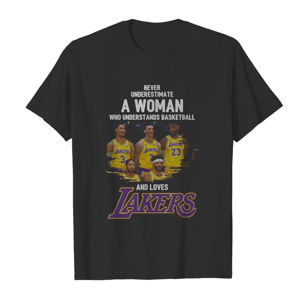 Never underestimate a woman who understands basketball and loves los angeles lakers  Classic Men's T-shirt