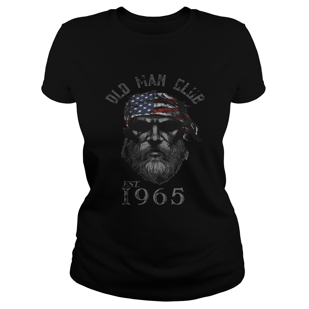 Old man club est 1965 american flag independence day  Classic Ladies