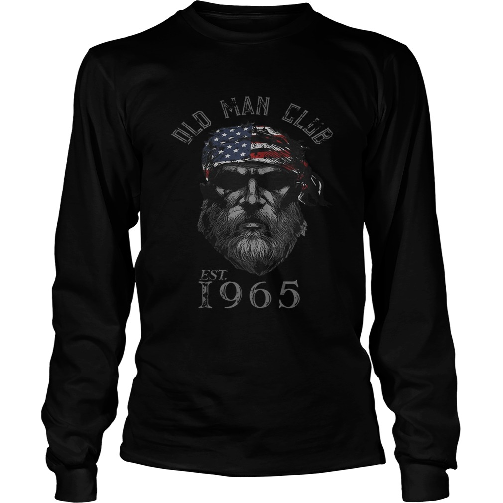 Old man club est 1965 american flag independence day  Long Sleeve