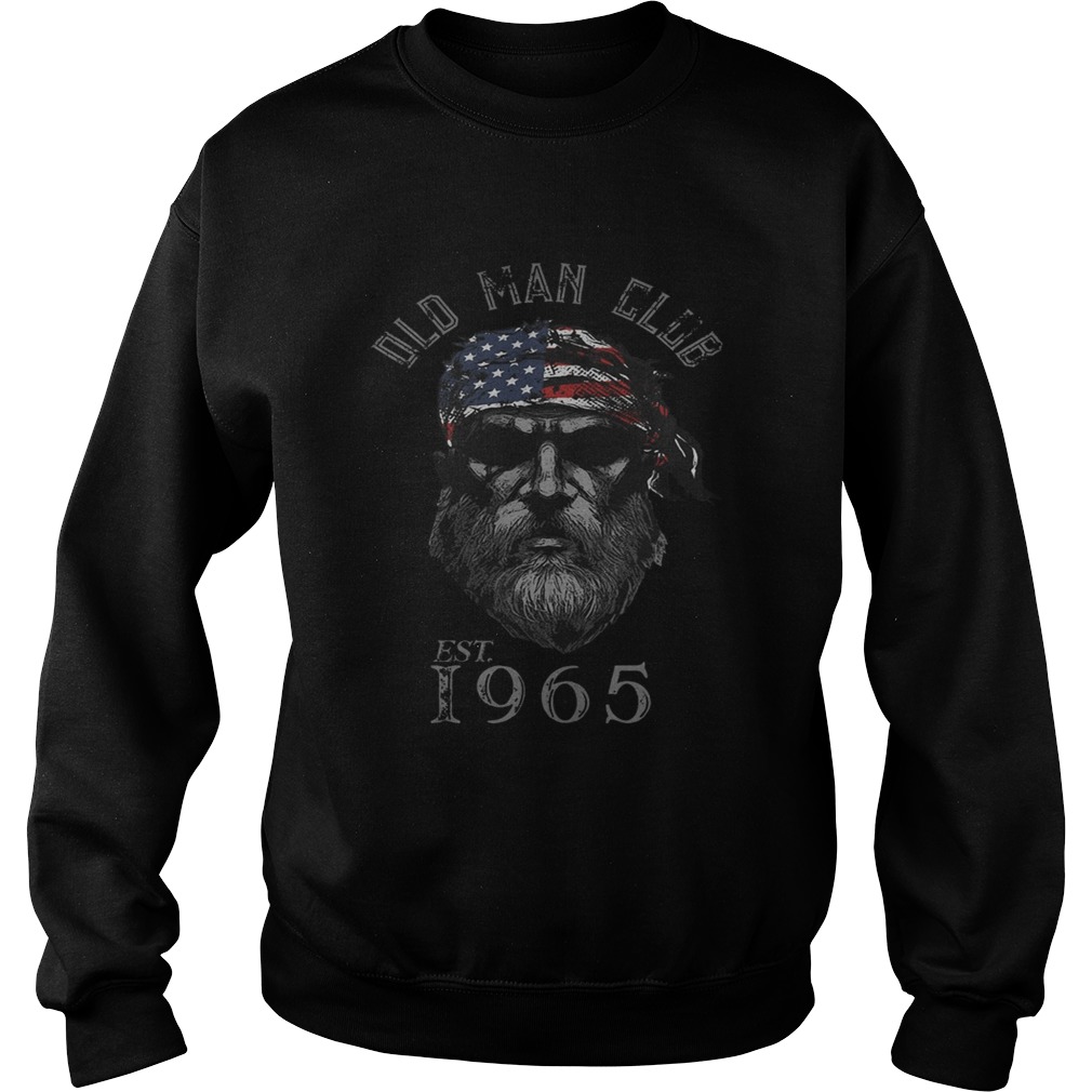 Old man club est 1965 american flag independence day  Sweatshirt