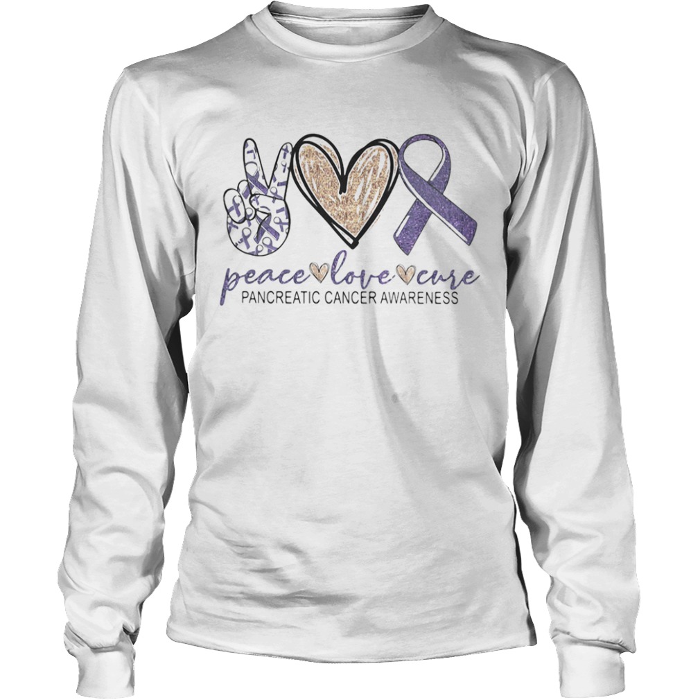 Peace love cure pancreatic cancer awareness  Long Sleeve