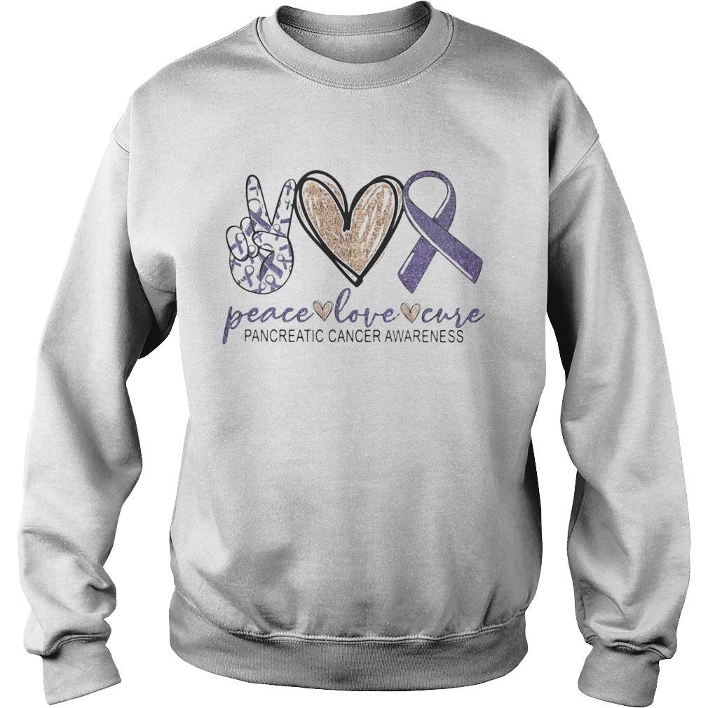 Peace love cure pancreatic cancer awareness  Sweatshirt