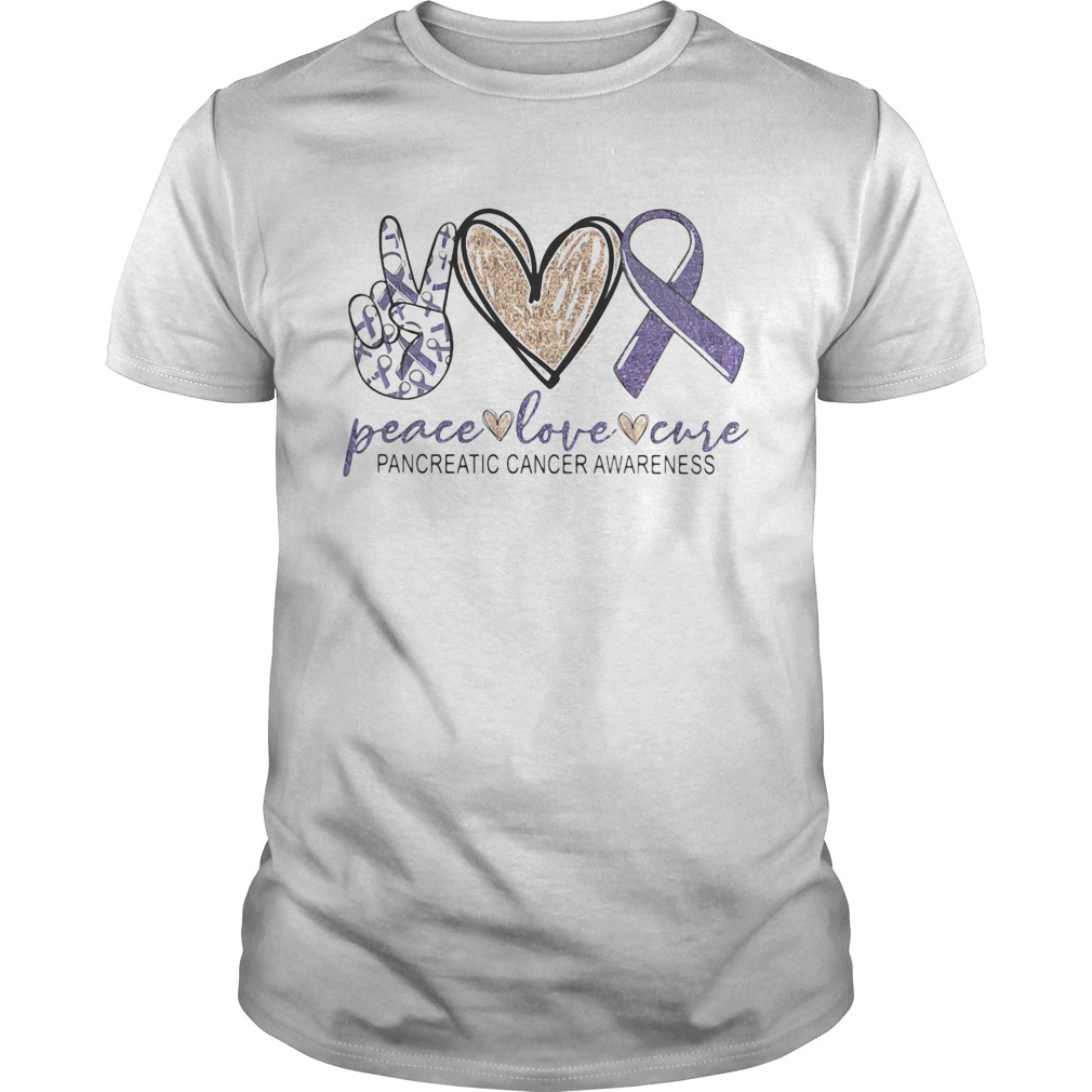 Peace love cure pancreatic cancer awareness  Unisex