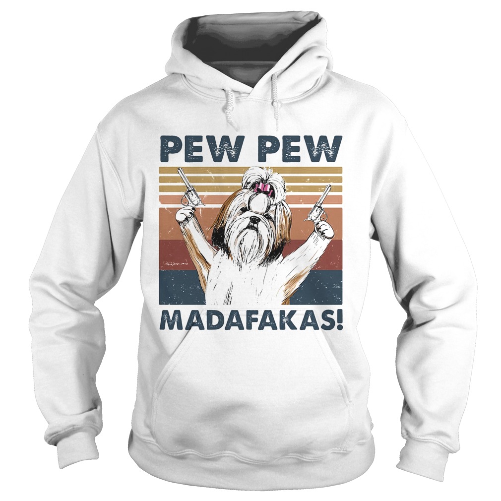 Pew pew madafakas dog gun vintage retro  Hoodie