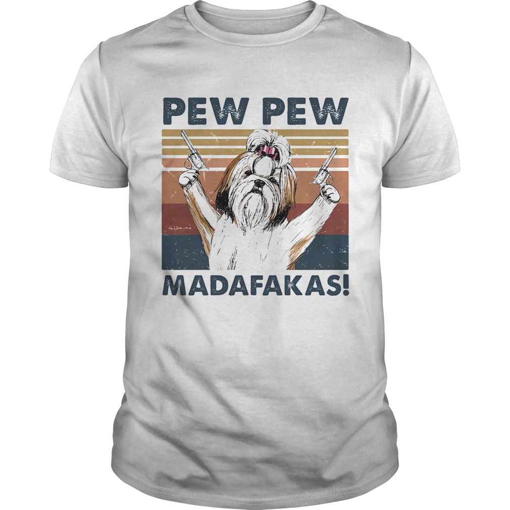 Pew pew madafakas dog gun vintage retro  Unisex