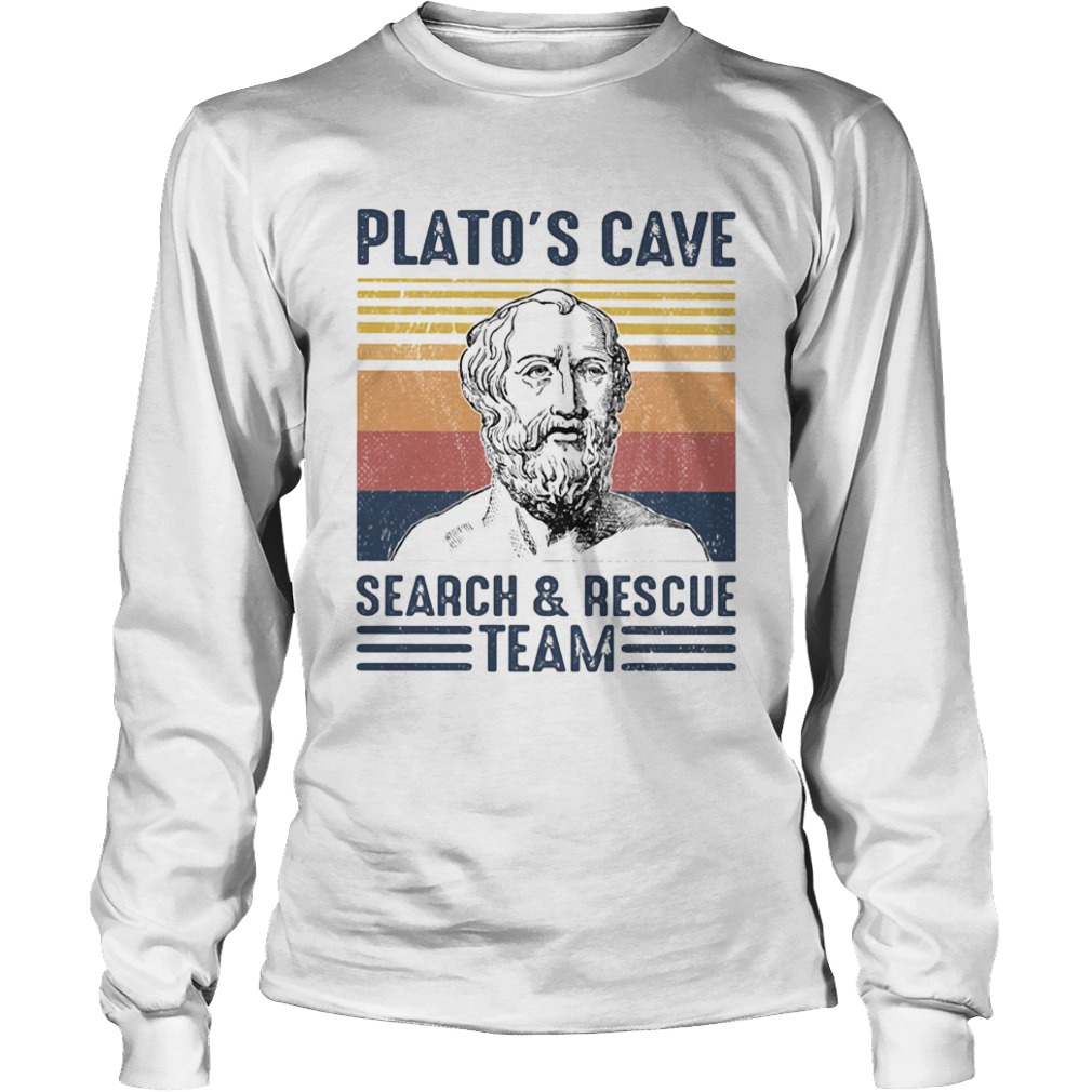 Platos cave search and resue team vintage retro  Long Sleeve