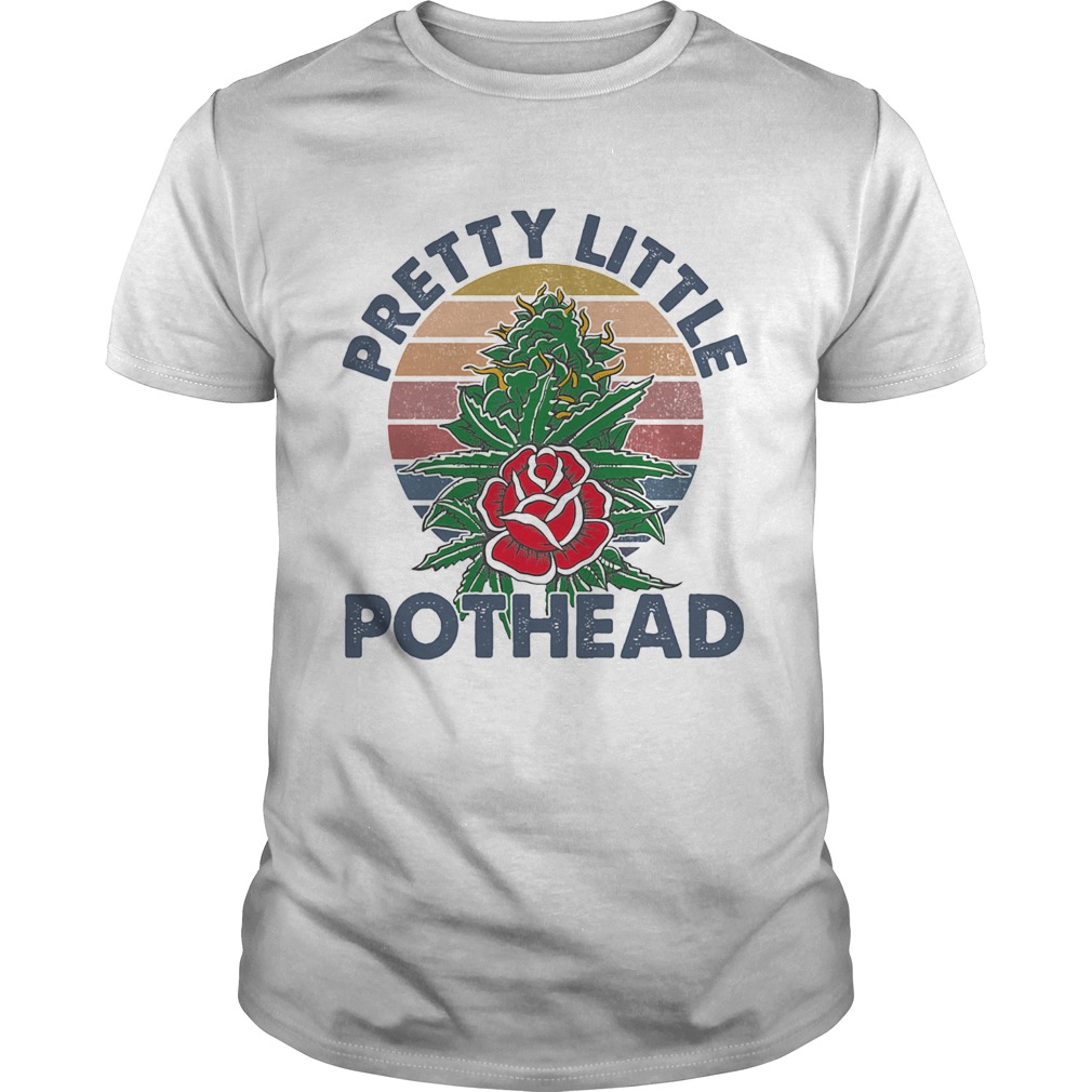 Pretty Little Pothead Rose Leaf Weed Vintage Retro shirt