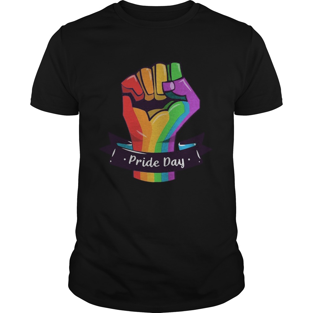 Pride Day Rainbow Colored Hand With A Fist Raised Up LGBT shirt