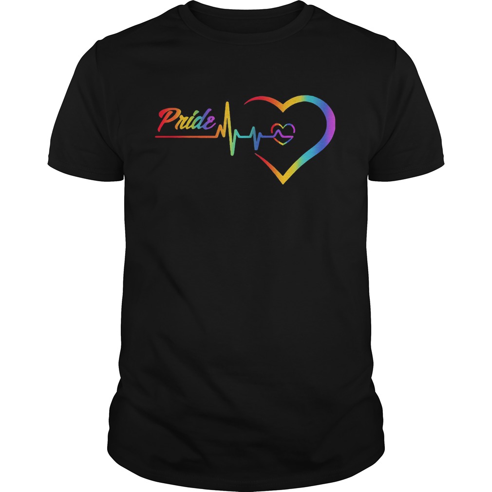 Rainbow Heartbeat Pride Love LGBT shirt