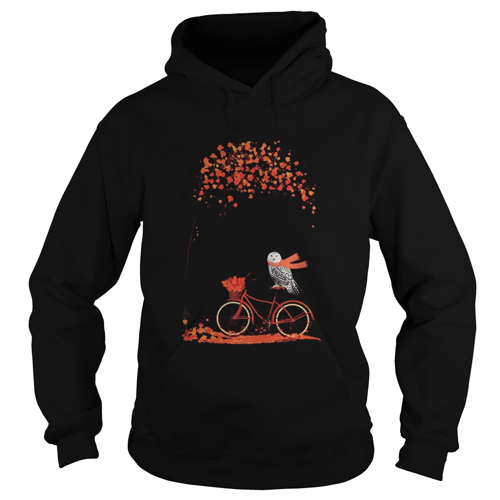 Red maple leaf bike owl scarf  Hoodie