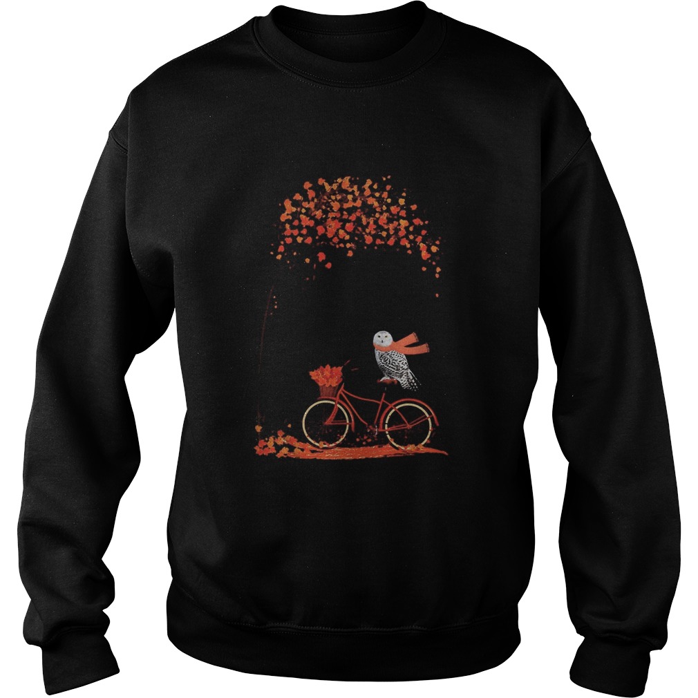 Red maple leaf bike owl scarf  Sweatshirt