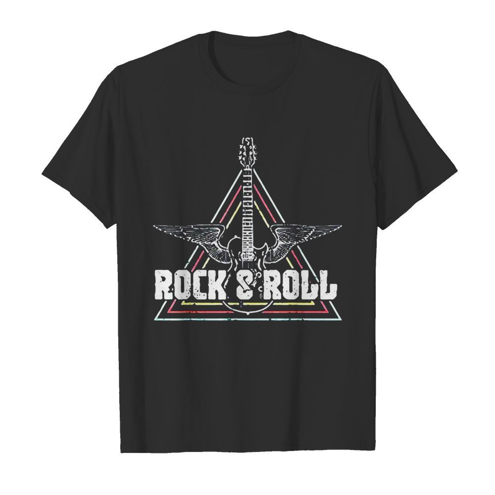 Rock and roll guitar wings shirt