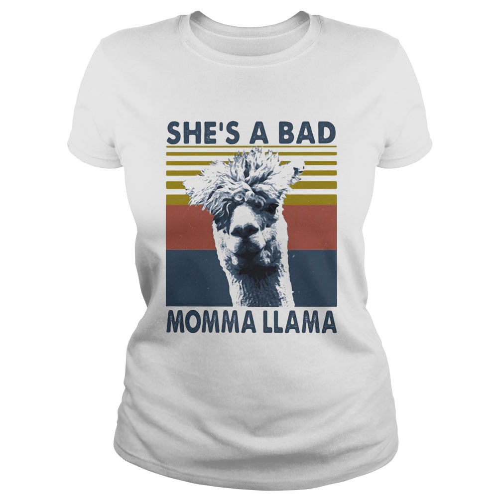 SHES A BAD MOMMA LLAMA VINTAGE RETRO  Classic Ladies