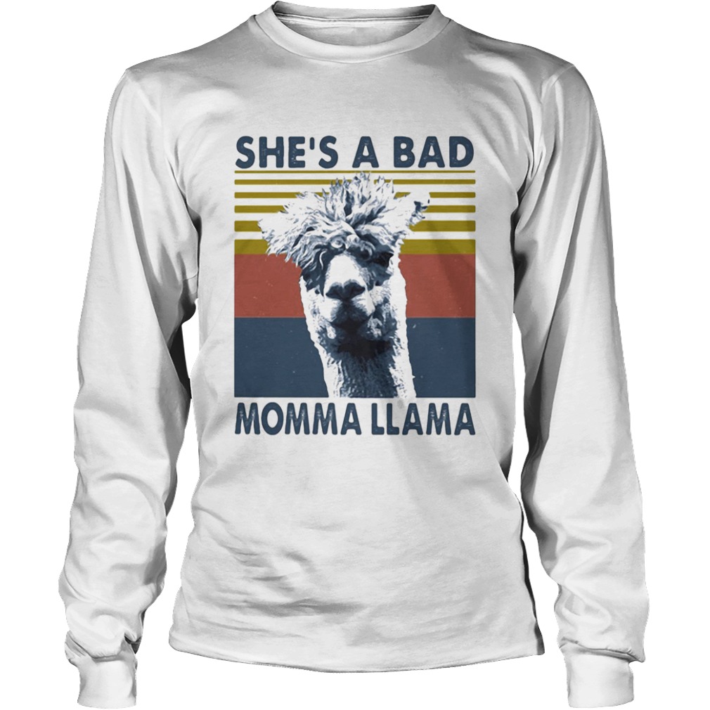 SHES A BAD MOMMA LLAMA VINTAGE RETRO  Long Sleeve