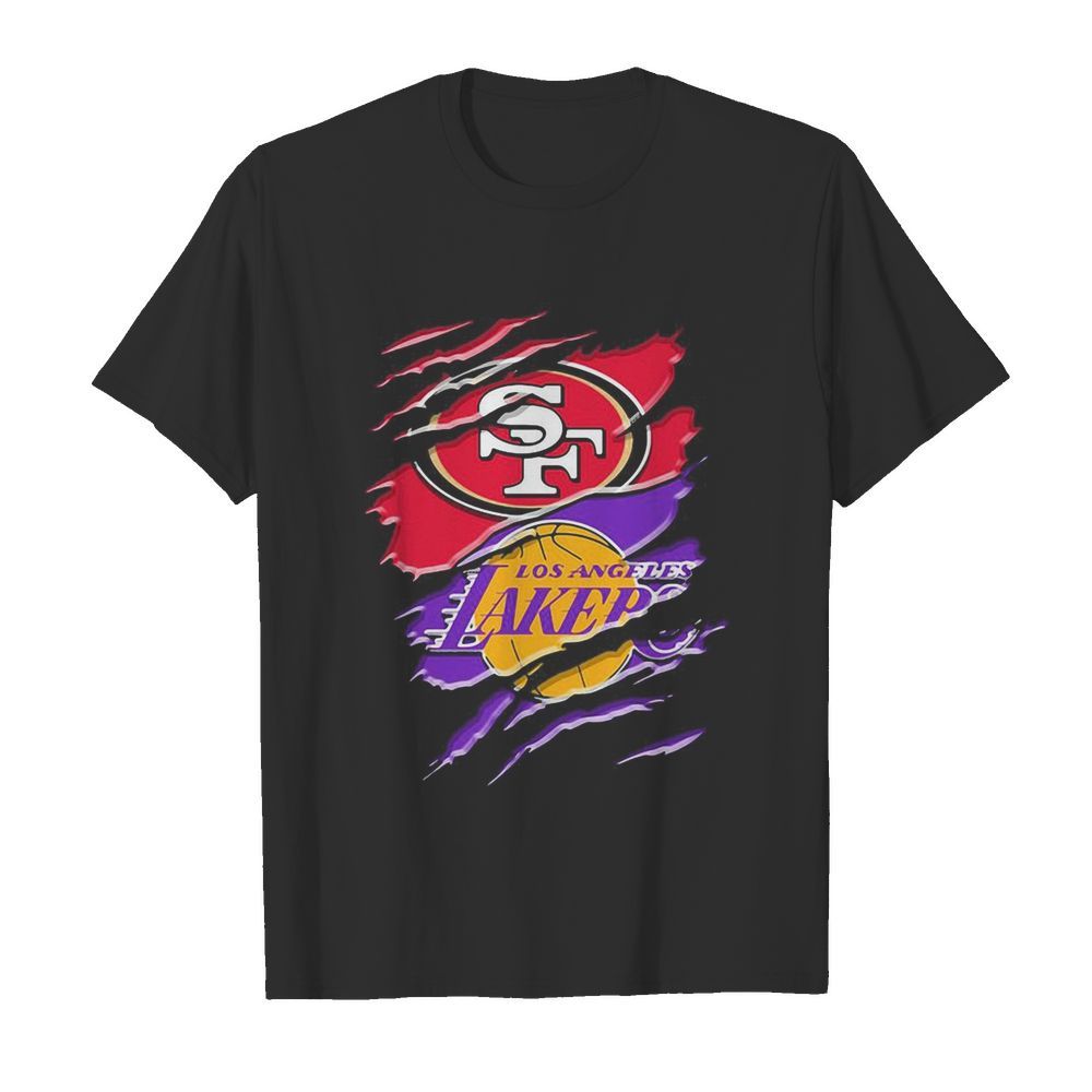 San francisco 49ers and los angeles lakers shirt