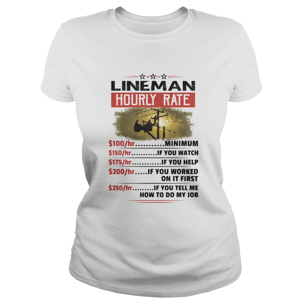 Sarcastic Lineman hourly rate  Classic Ladies