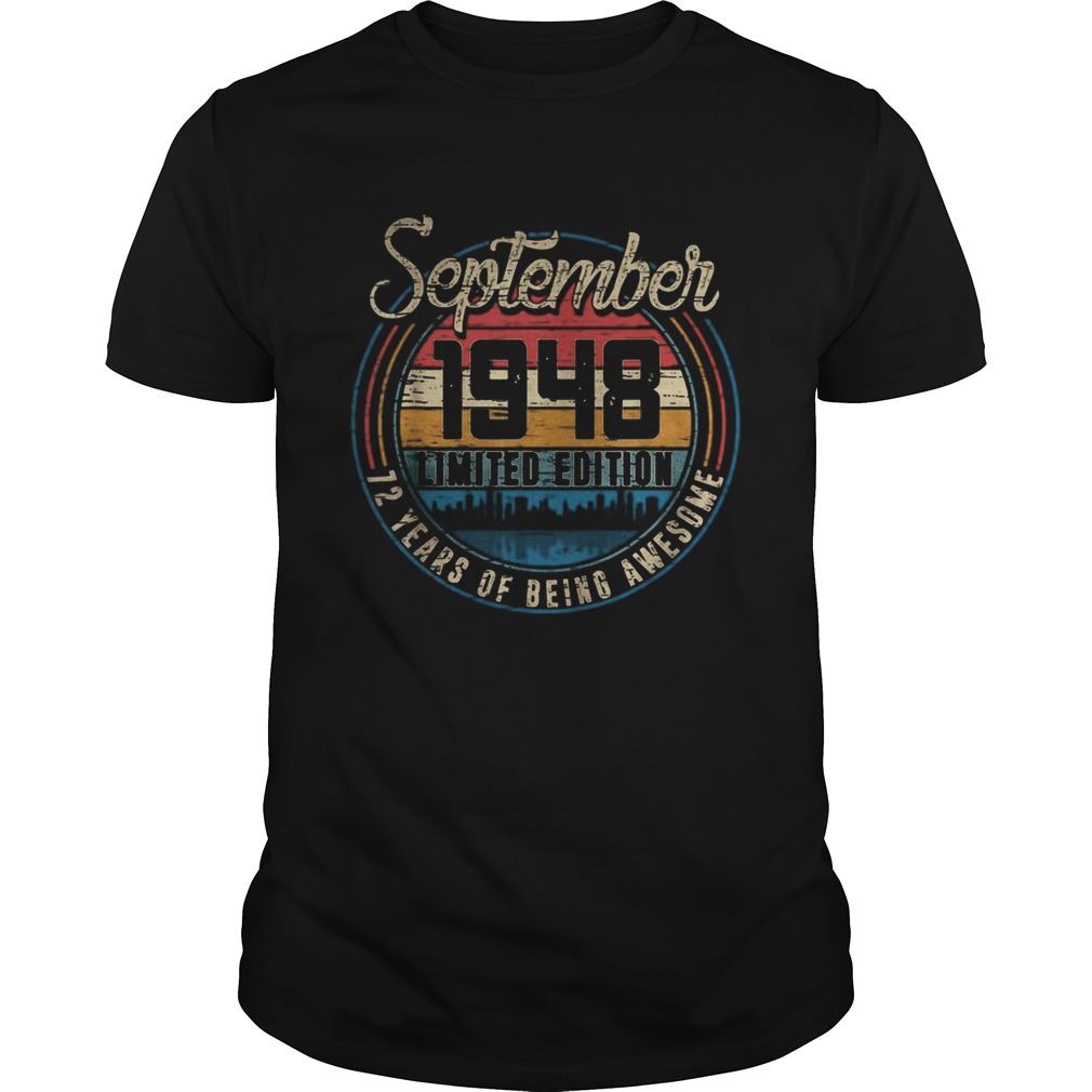 September 194872 years of being awesome vintage retro  Unisex