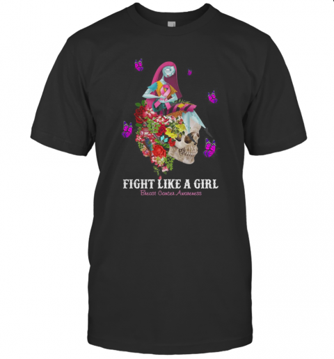 Skull Fight Like A Girl Breast Cancer Awareness T-Shirt