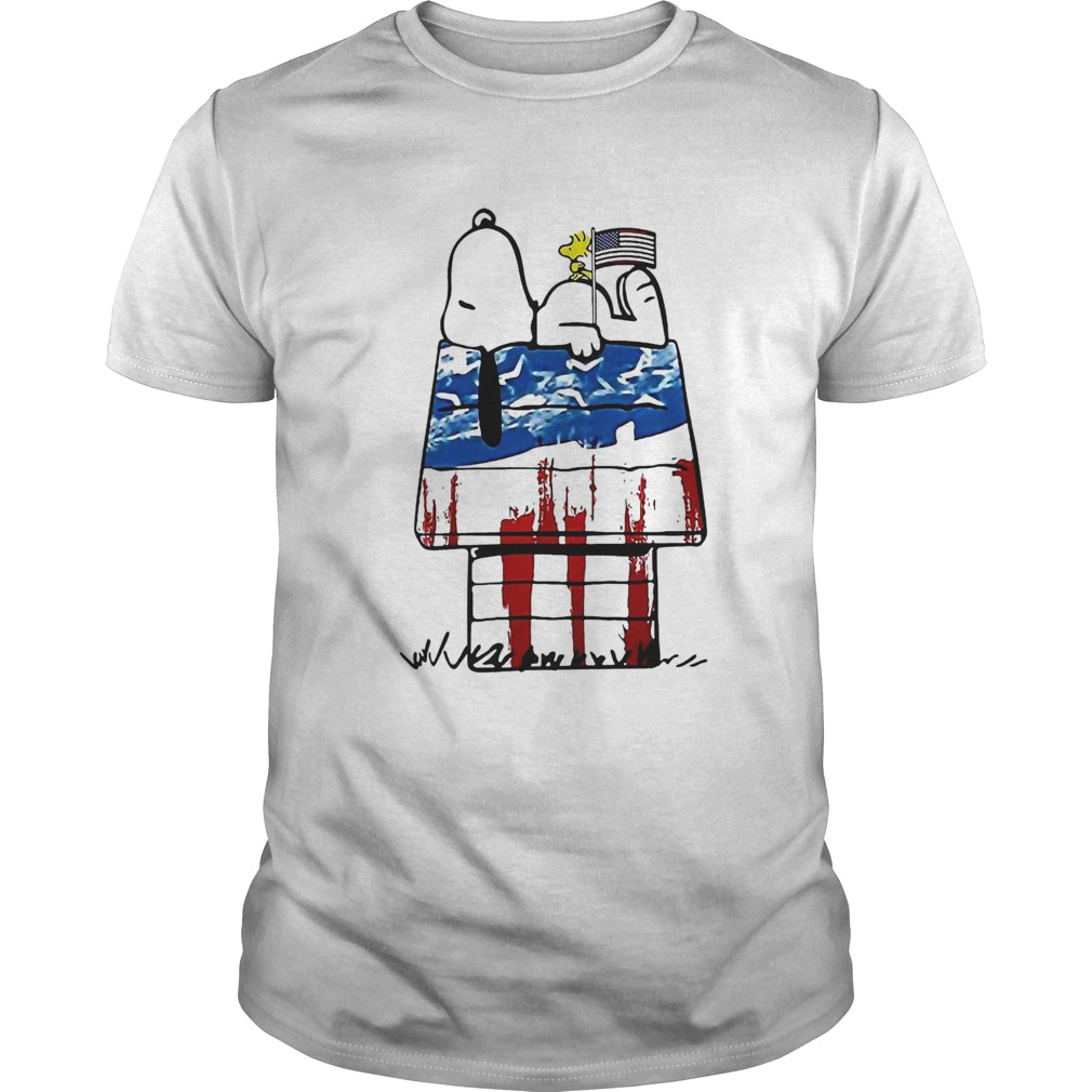 Snoopy and woodstock home american flag independence day shirt