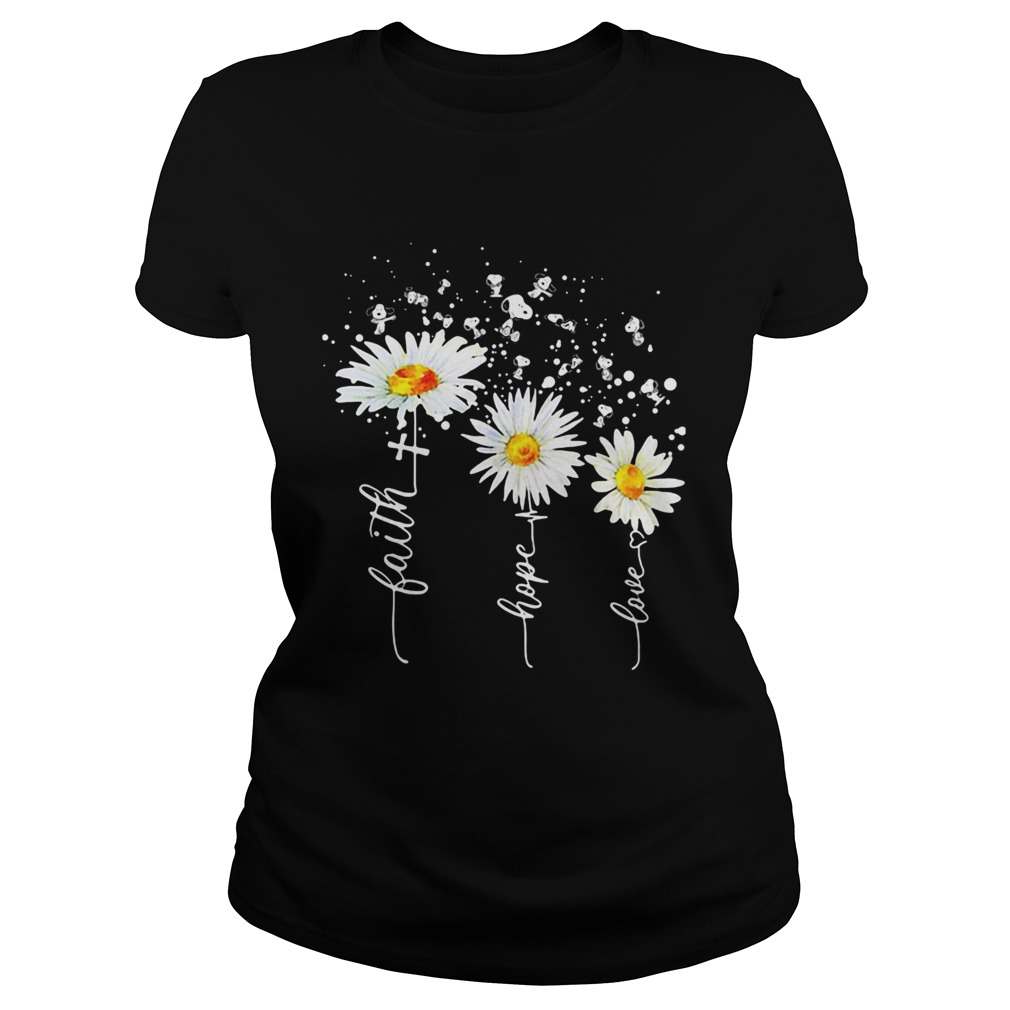 Snoopy flower faith hope love heartbeat  Classic Ladies