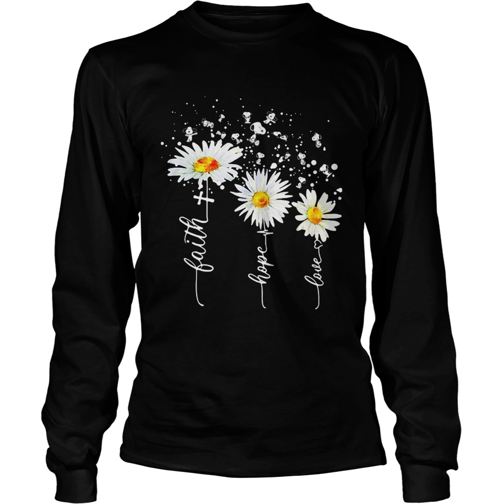 Snoopy flower faith hope love heartbeat  Long Sleeve