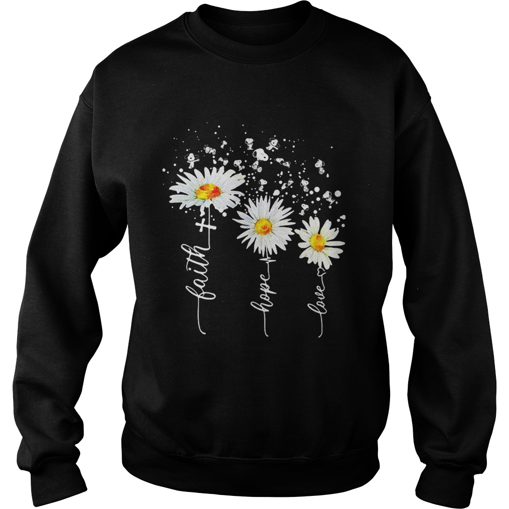 Snoopy flower faith hope love heartbeat  Sweatshirt