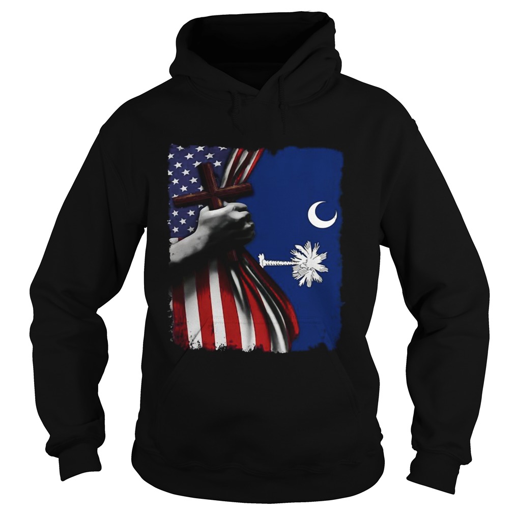 South carolina american flag cross happy independence day  Hoodie