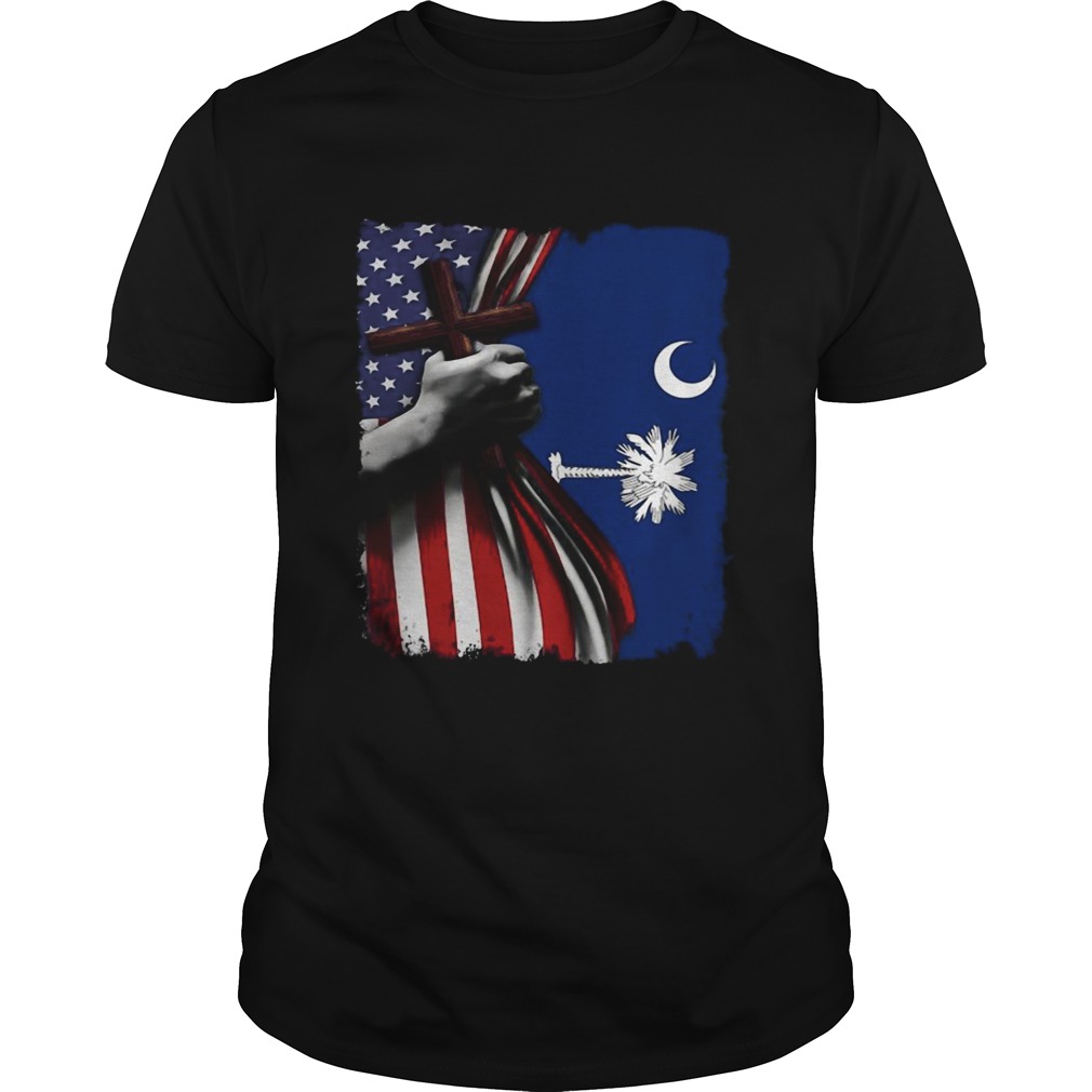 South carolina american flag cross happy independence day  Unisex