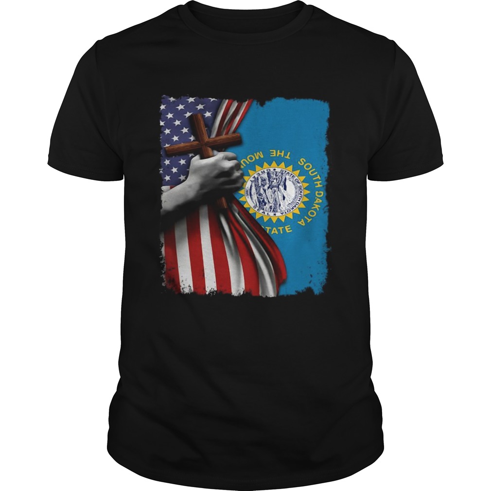 South dakota american flag cross happy independence day shirt