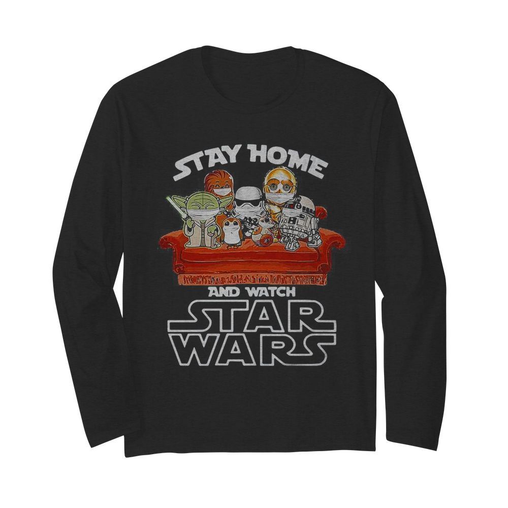 Stay home and watch star wars mask  Long Sleeved T-shirt 