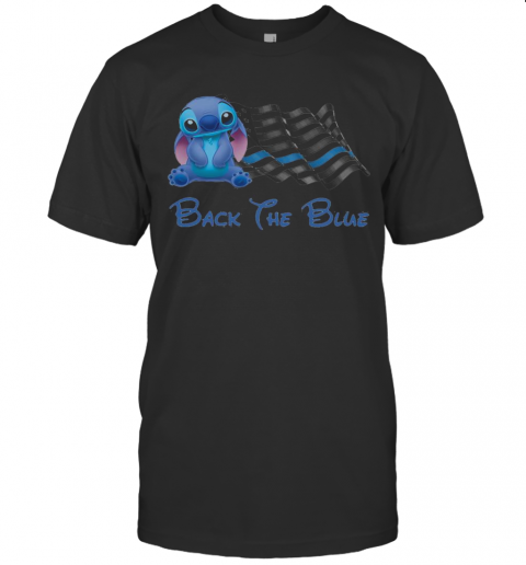 Stitch Flag Back The Blue American Flag Independence Day T-Shirt