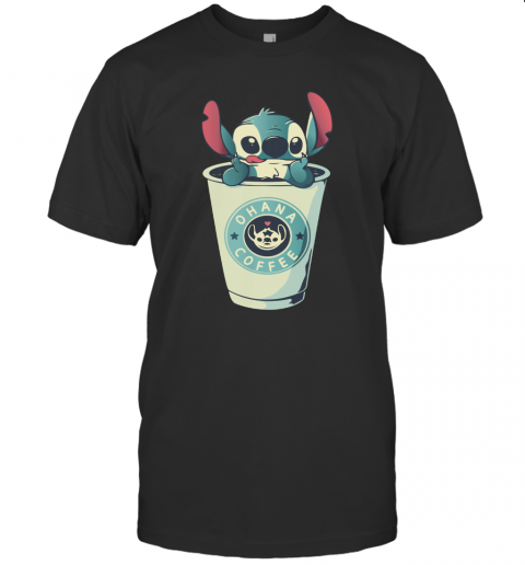 Stitch Ohana Coffee Heart T-Shirt