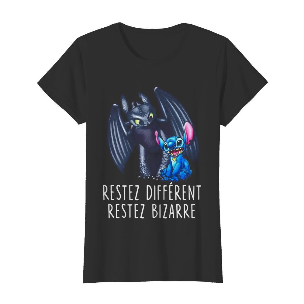 Stitch and toothless restez different restez bizarre  Classic Women's T-shirt