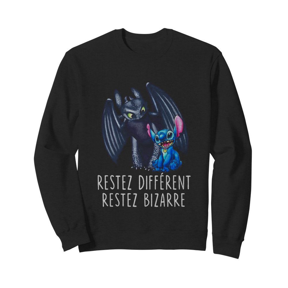 Stitch and toothless restez different restez bizarre  Unisex Sweatshirt