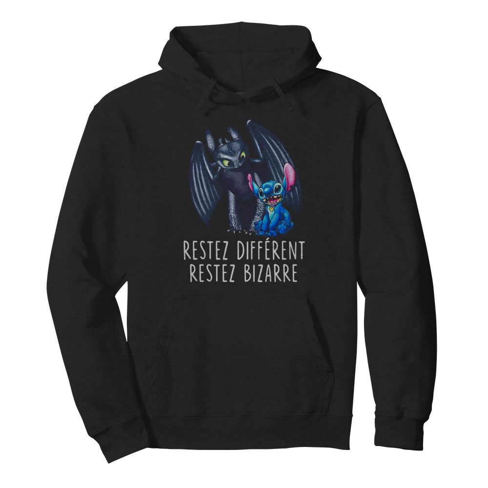 Stitch and toothless restez different restez bizarre  Unisex Hoodie