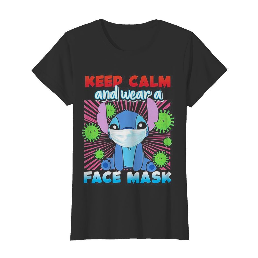 Stitch mask keep calm and wear a face mask covid-19  Classic Women's T-shirt