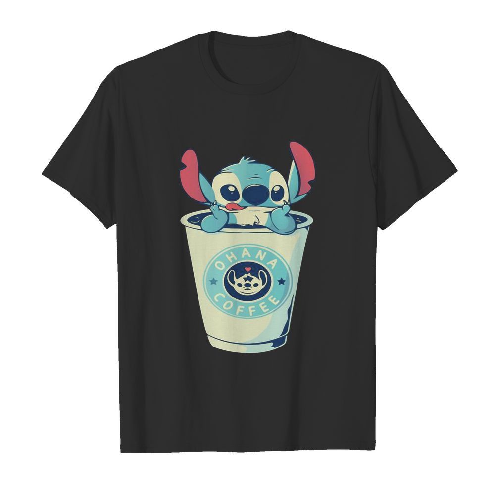 Stitch ohana coffee heart stars shirt