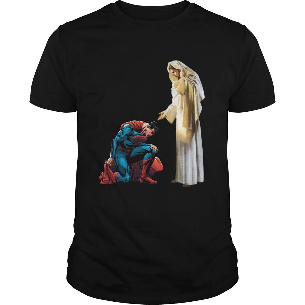 Superman kneel before Jesus shirt