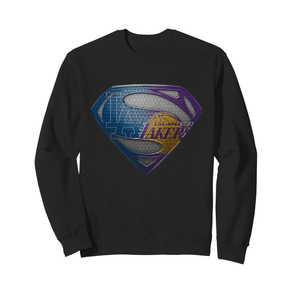 Superman los angeles dodgers and los angeles lakers  Unisex Sweatshirt