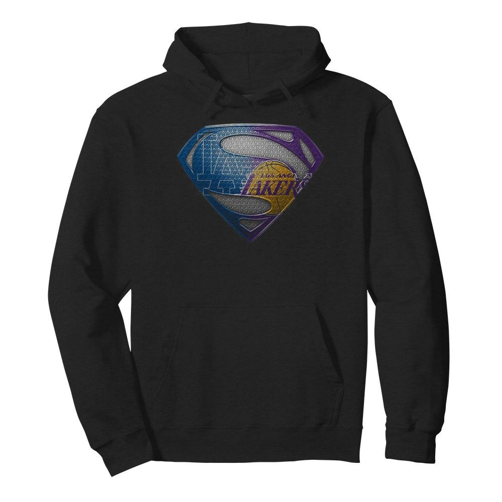 Superman los angeles dodgers and los angeles lakers  Unisex Hoodie