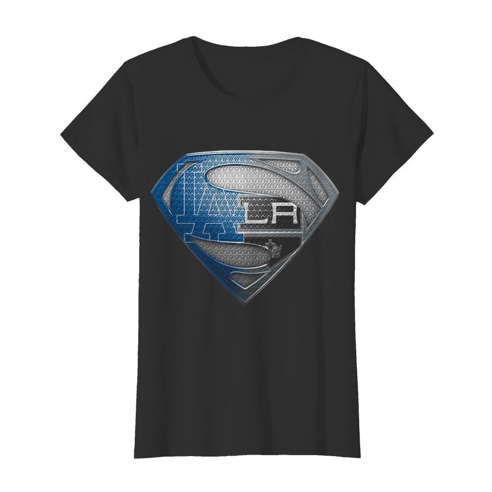 Superman los angeles dodgers and los angeles raiders  Classic Women's T-shirt