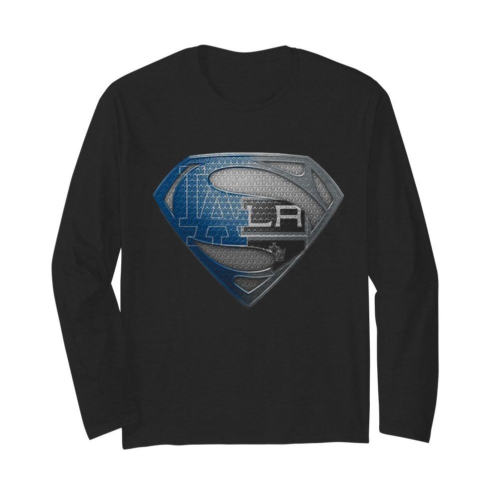 Superman los angeles dodgers and los angeles raiders  Long Sleeved T-shirt 