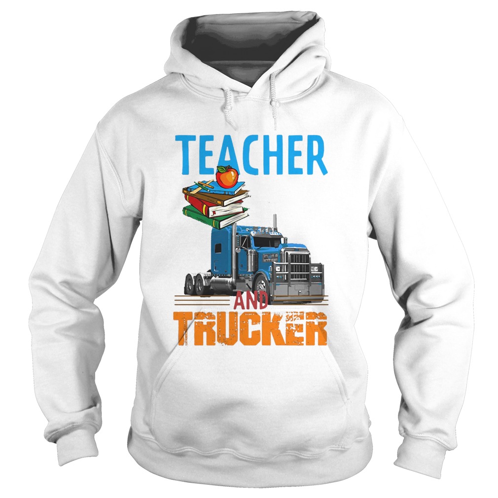 Teacher and trucker book apple  Hoodie