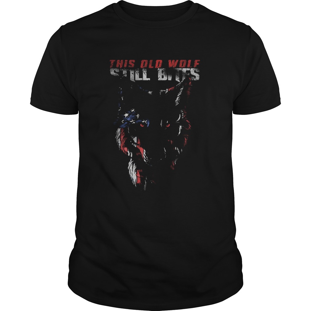 This old wolf still bites american flag independence day shirt