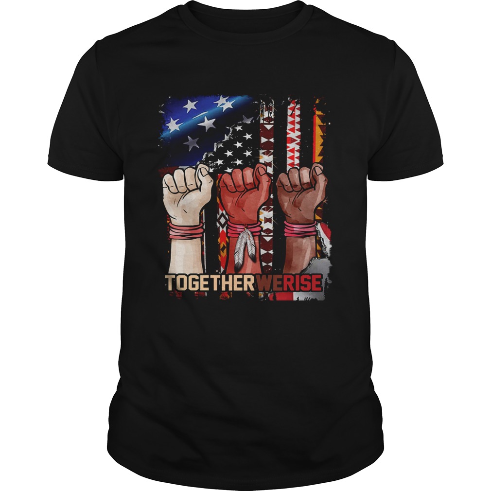 Together we rise black lives matter american flag shirt