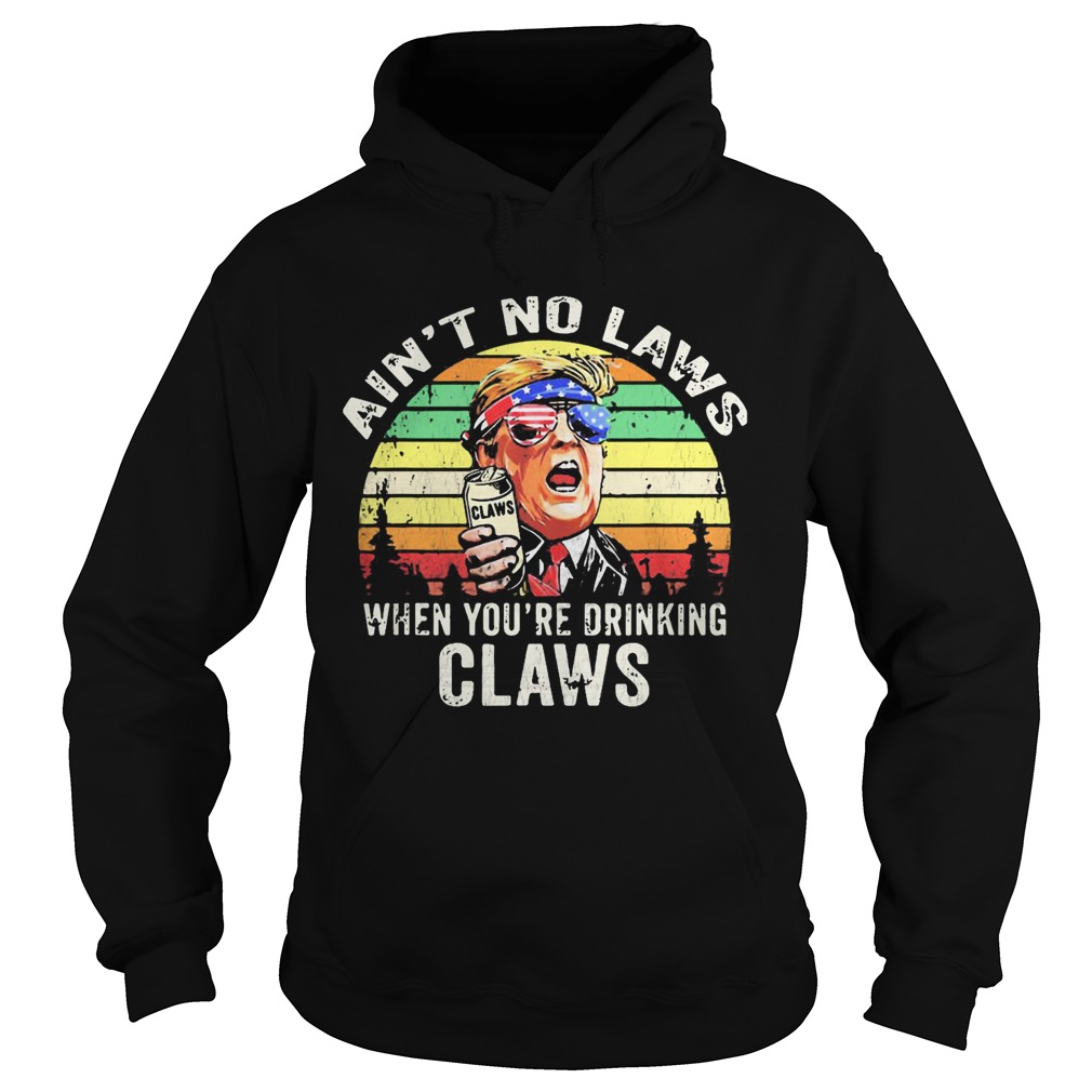 Trump independence day aint to laws when youre drinking claws vintage retro  Hoodie