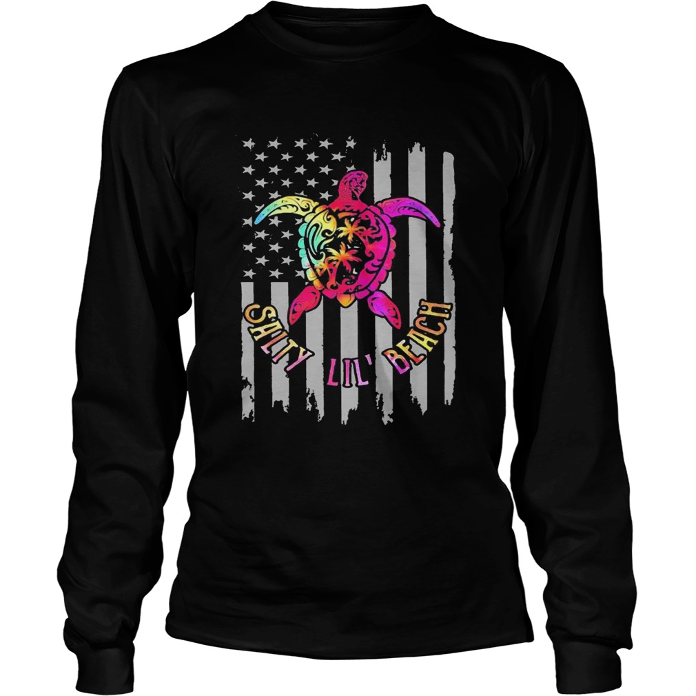 Turtle salty lil beach american flag independence day  Long Sleeve