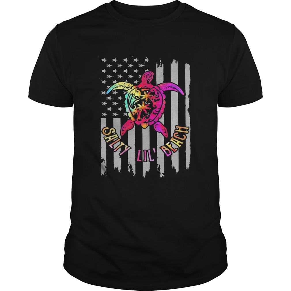 Turtle salty lil beach american flag independence day shirt