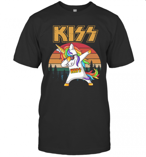 Unicorn Dabbing Kiss Vintage T-Shirt