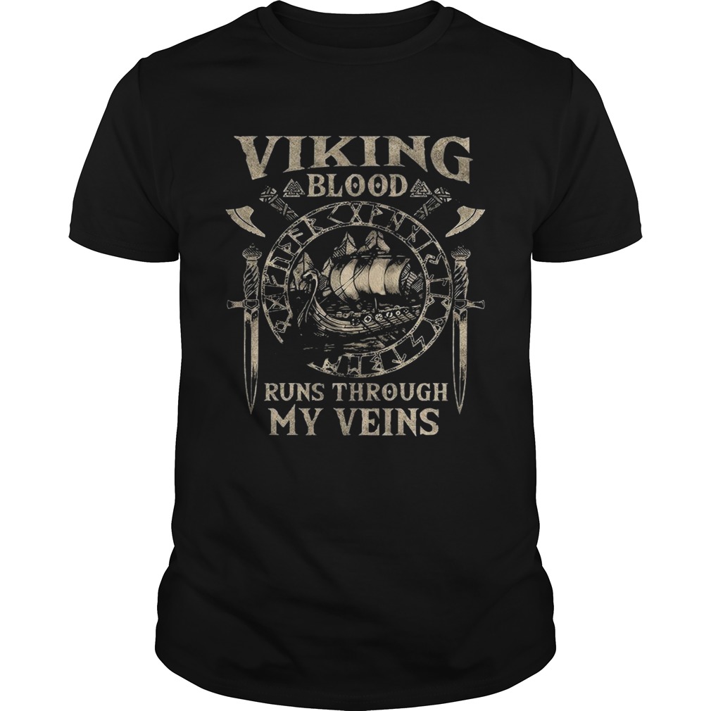 Valknut Viking Blood Runs Through My Veins shirt